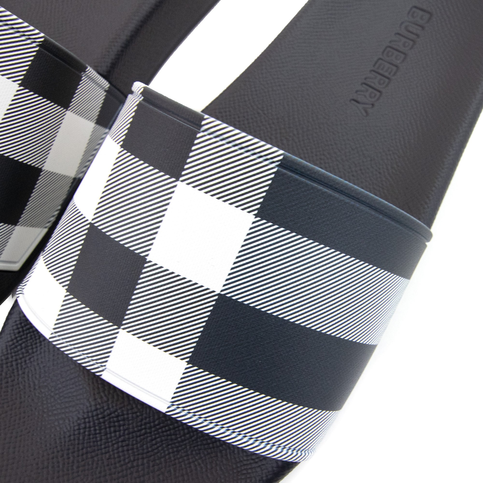 Burberry Furley Check Print Slides White/blue
