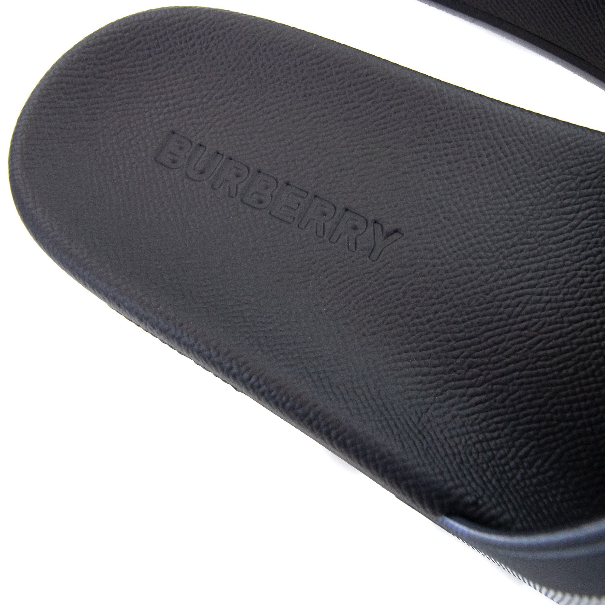 Burberry Furley Check Print Slides White/blue