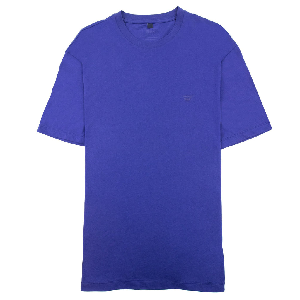 Armani Jeans Rubber Eagle Logo T Shirt Blue