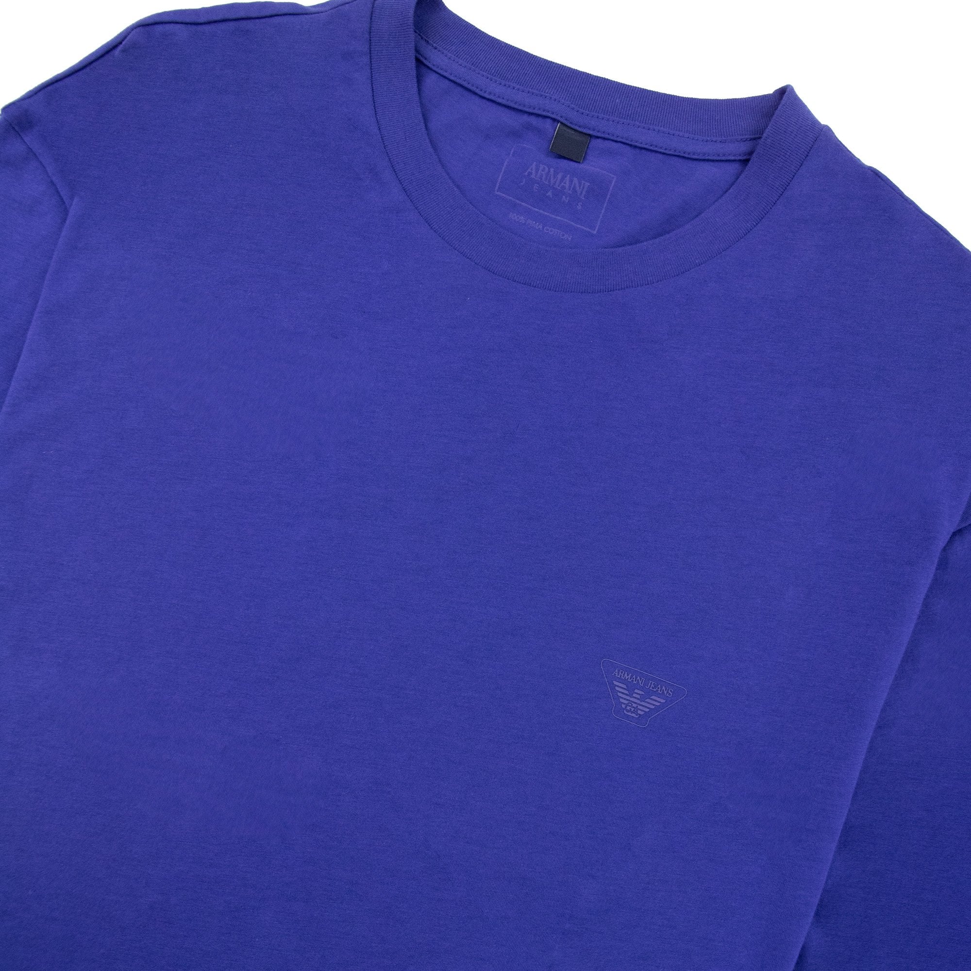 Armani Jeans Rubber Eagle Logo T Shirt Blue