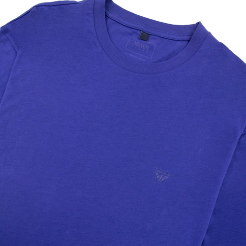 Armani Jeans Rubber Eagle Logo T Shirt Blue