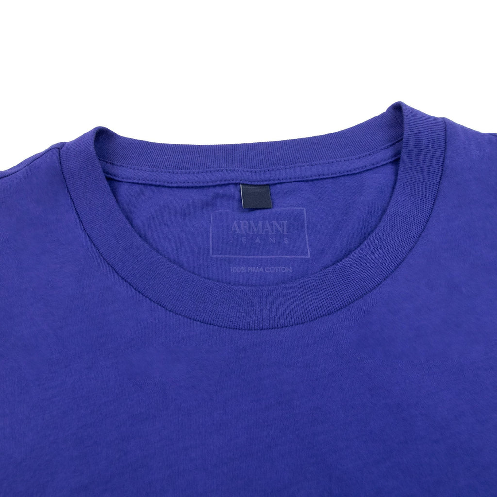 Armani Jeans Rubber Eagle Logo T Shirt Blue
