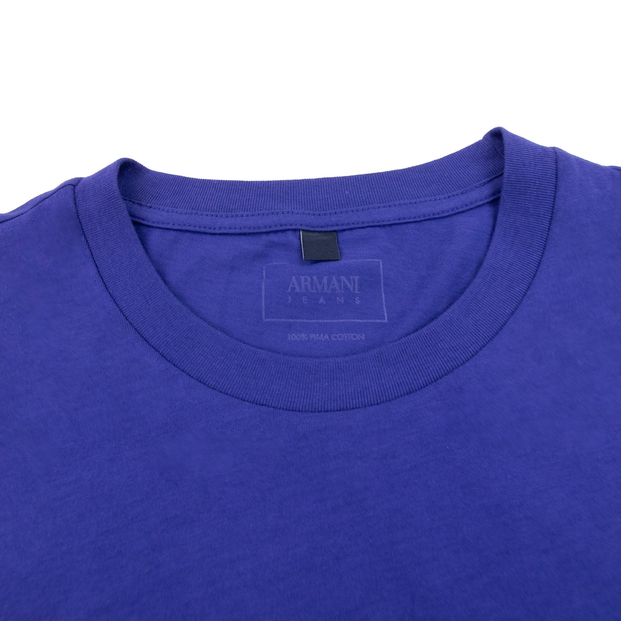 Armani Jeans Rubber Eagle Logo T Shirt Blue