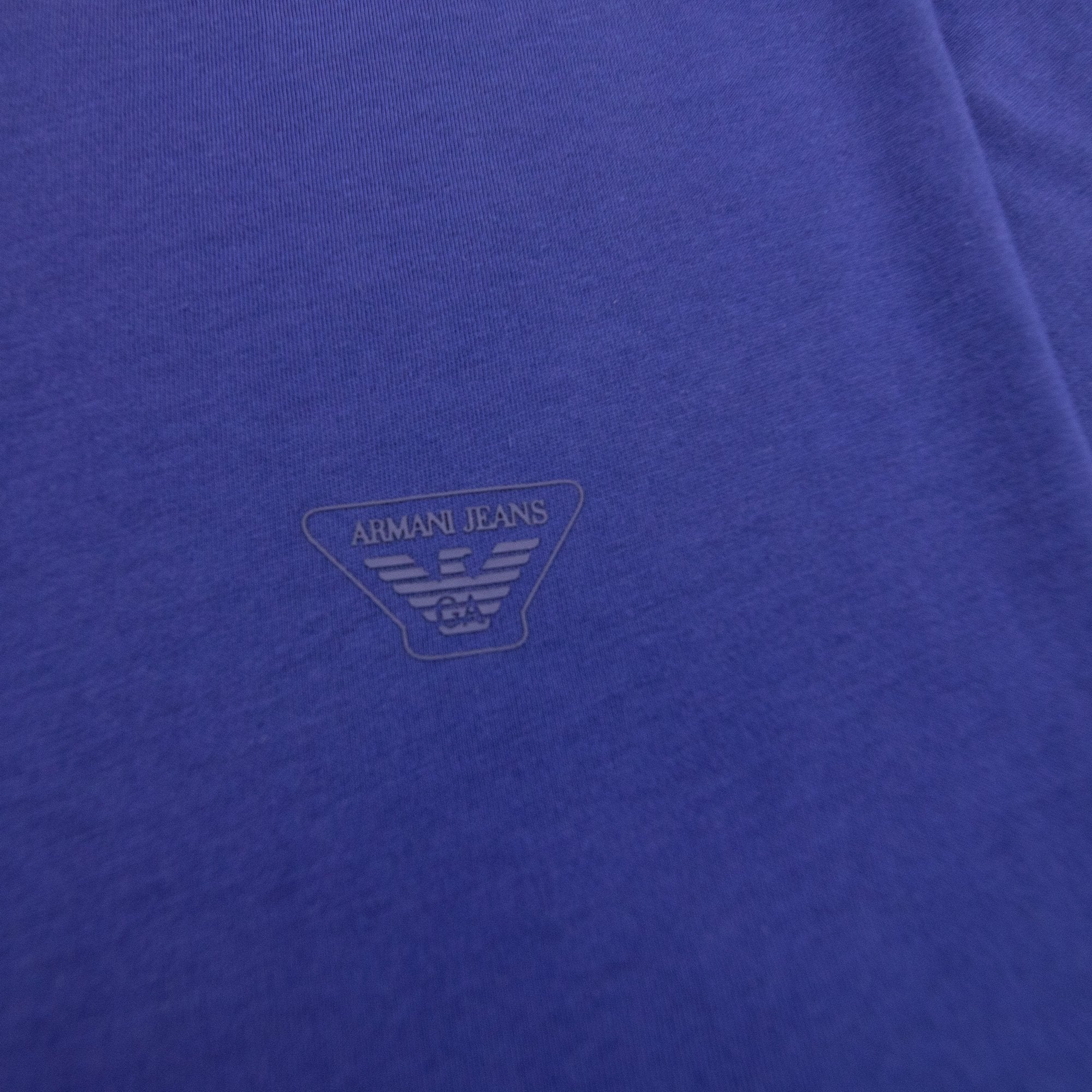 Armani Jeans Rubber Eagle Logo T Shirt Blue