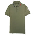 Moncler Tri-col Trim Polo Shirt Khaki