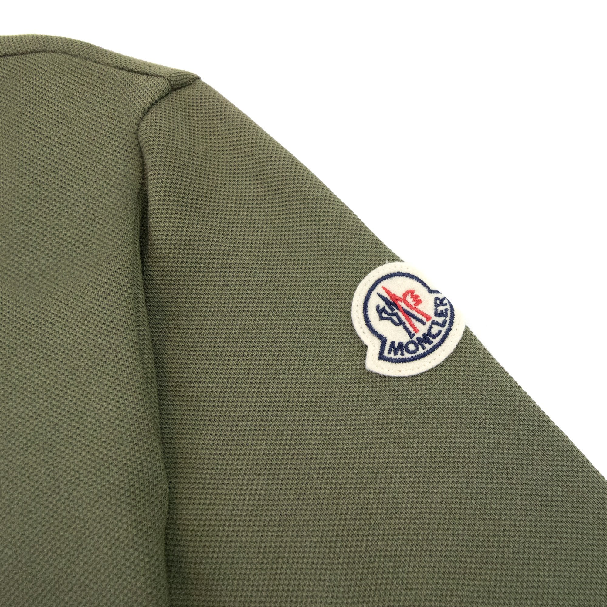 Moncler Tri-col Trim Polo Shirt Khaki