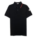 Moncler Tri-col Trim Polo Shirt Black