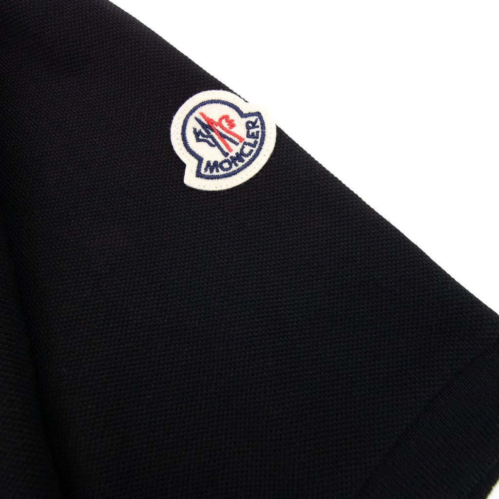 Moncler Tri-col Trim Polo Shirt Black