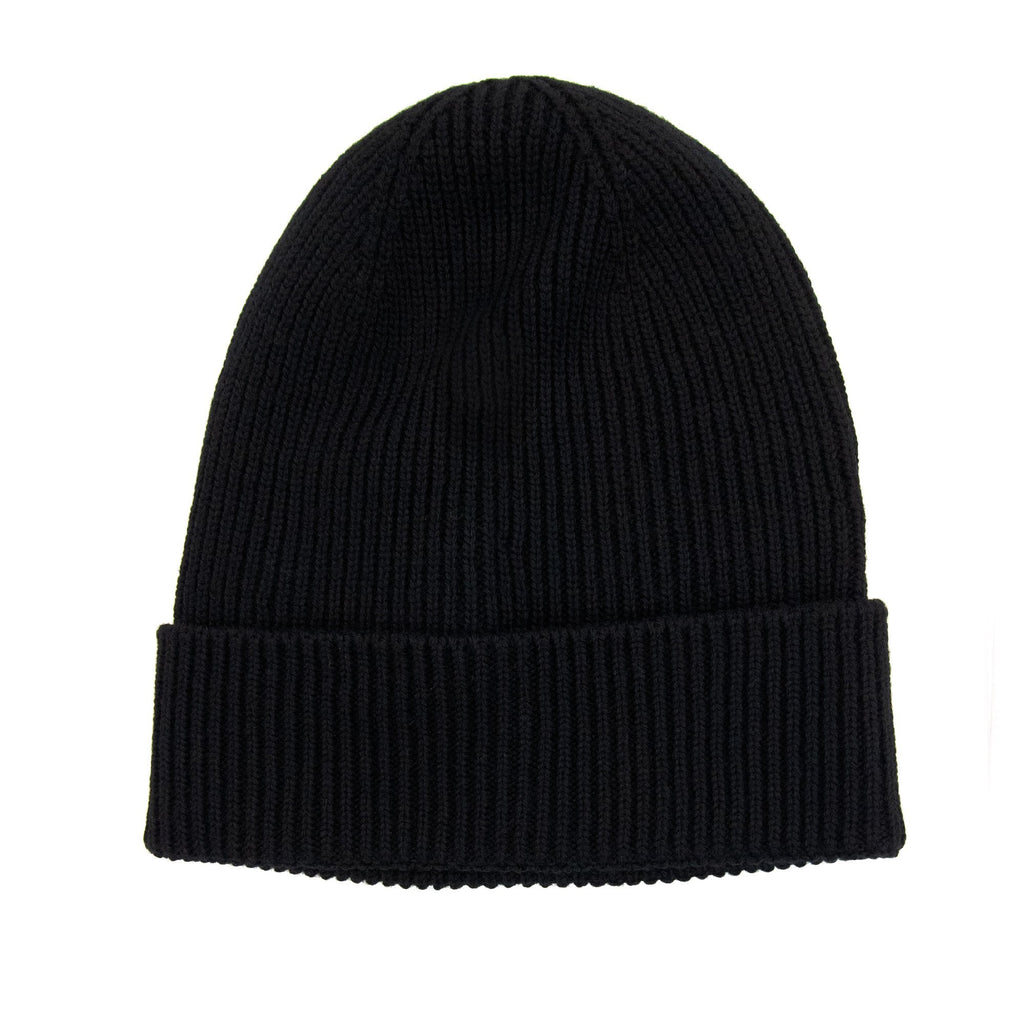 Moncler Wool Logo Beanie Black 999