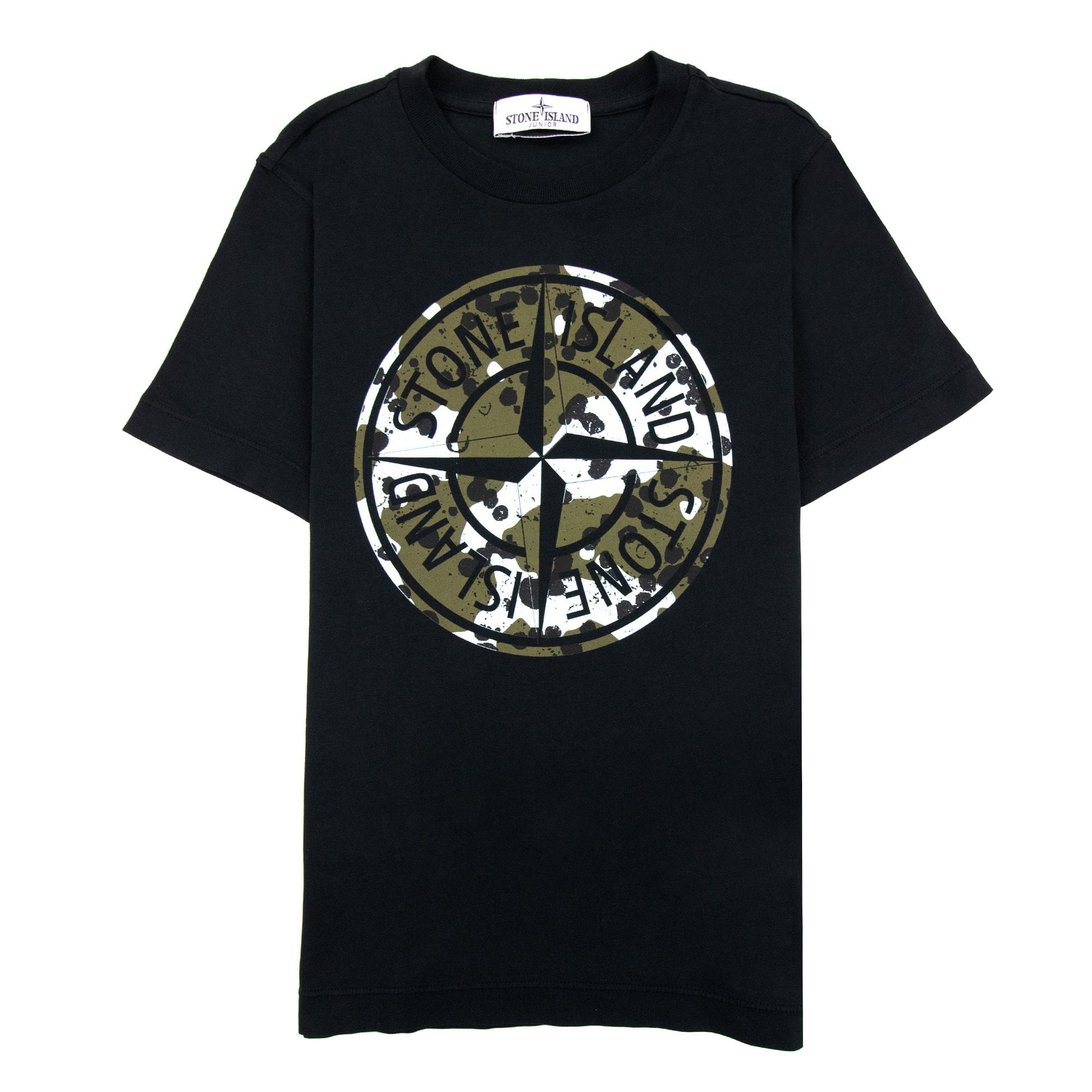 Stone Island Graphic Print Logo T Shirt Black V0029