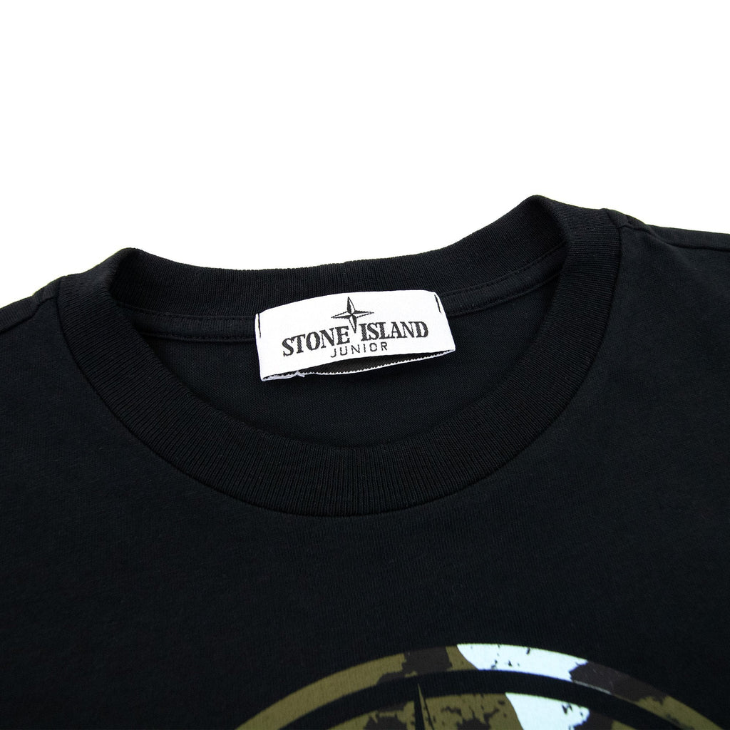 Stone Island Graphic Print Logo T Shirt Black V0029