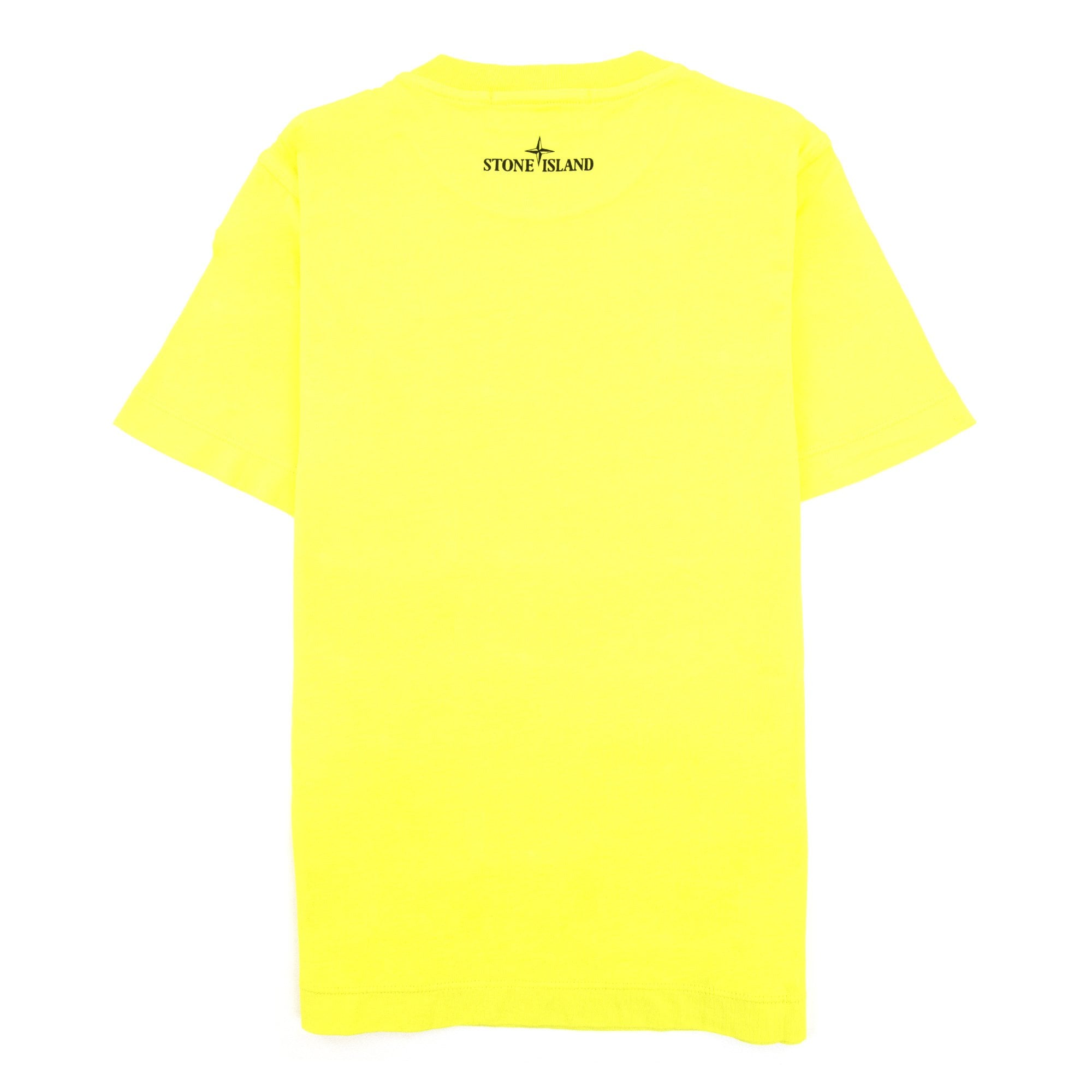 Stone Island Junior Graphic Print Logo T Shirt Yellow V0031