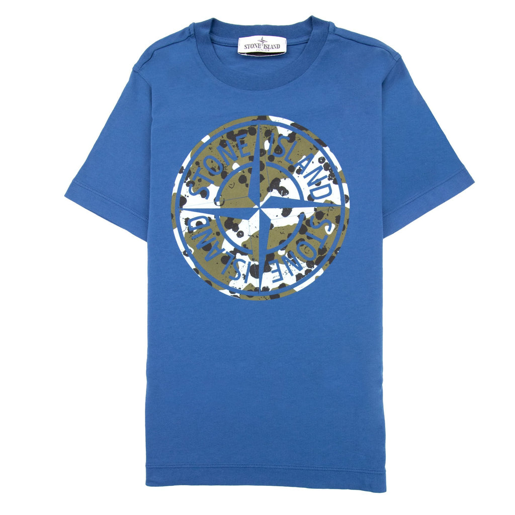 Stone Island Graphic Print Logo T Shirt Blue V0022