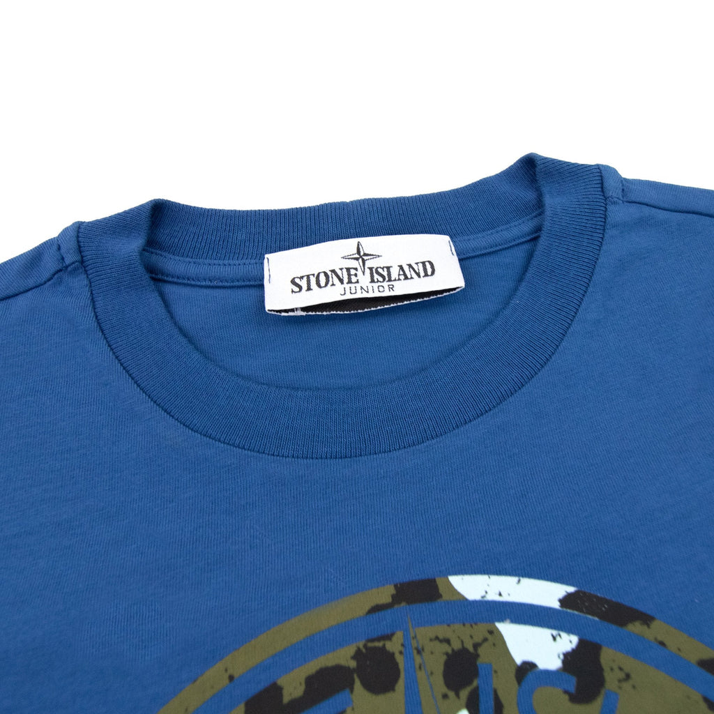 Stone Island Graphic Print Logo T Shirt Blue V0022