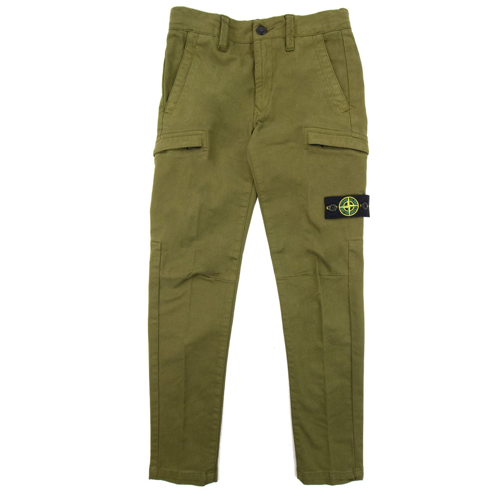 Stone Island Junior 31014 Stretch Broken Twil Cargo Pant Khaki V0054