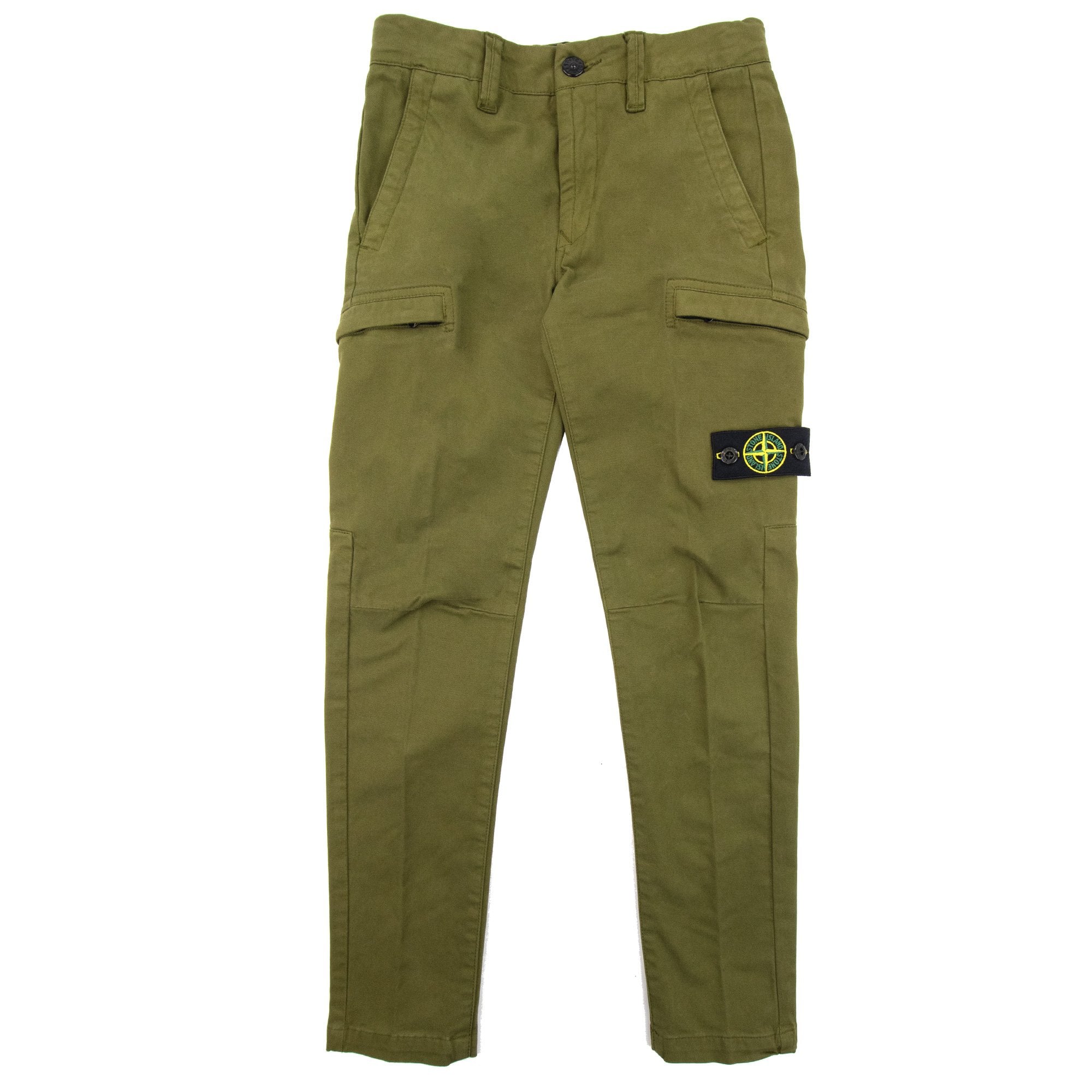 Stone Island Junior 31014 Stretch Broken Twil Cargo Pant Khaki V0054