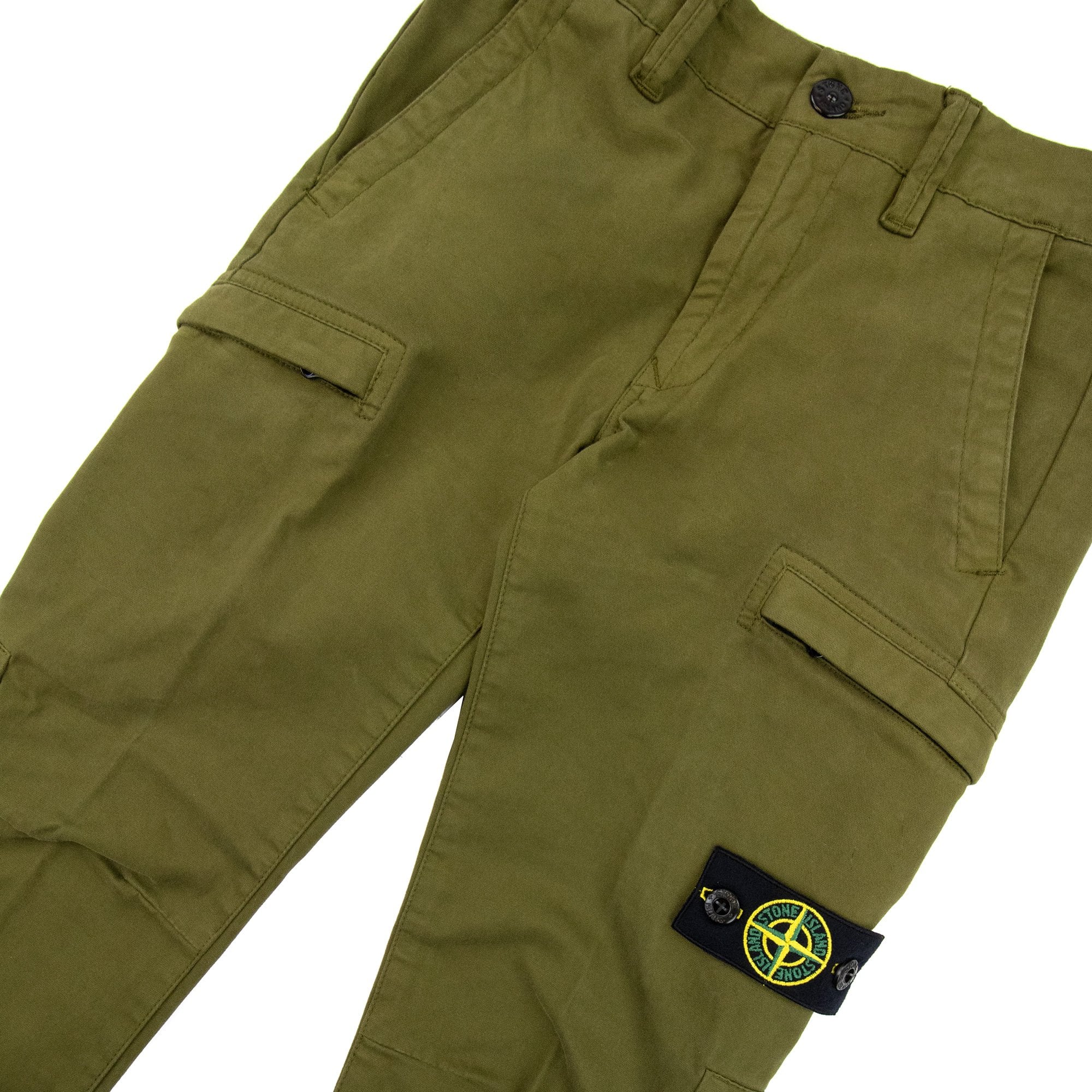 Stone Island Junior 31014 Stretch Broken Twil Cargo Pant Khaki V0054