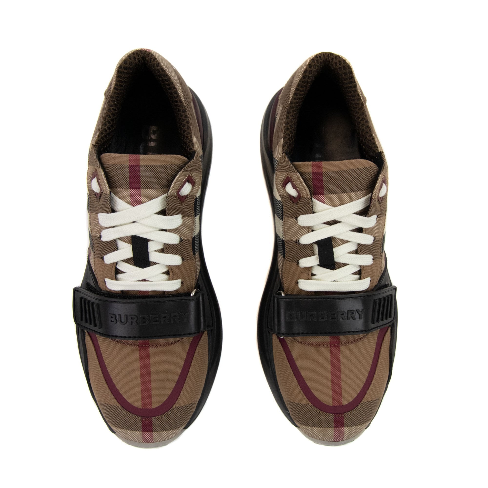 Burberry Ramsey Check Cotton Sneakers Birch Brown