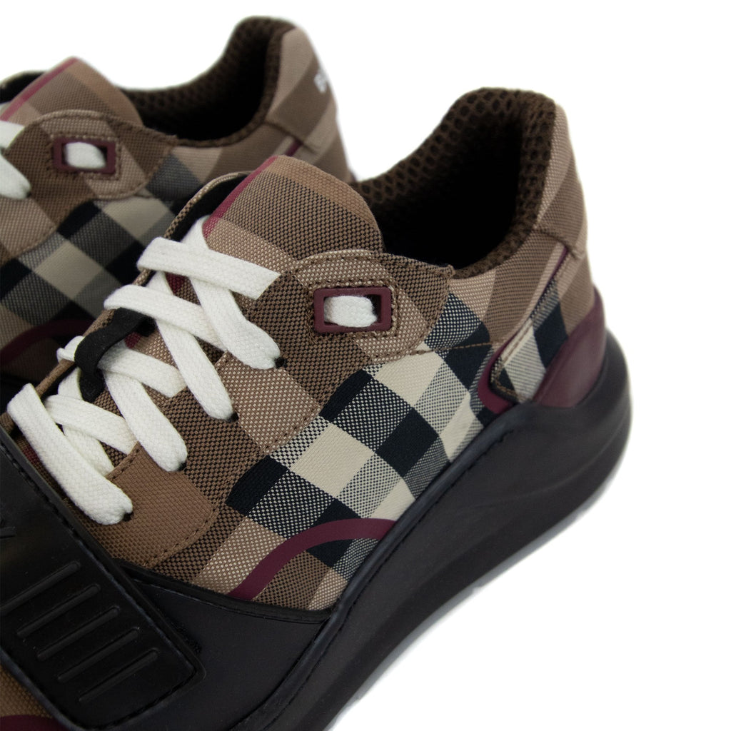 Burberry Ramsey Check Cotton Sneakers Birch Brown