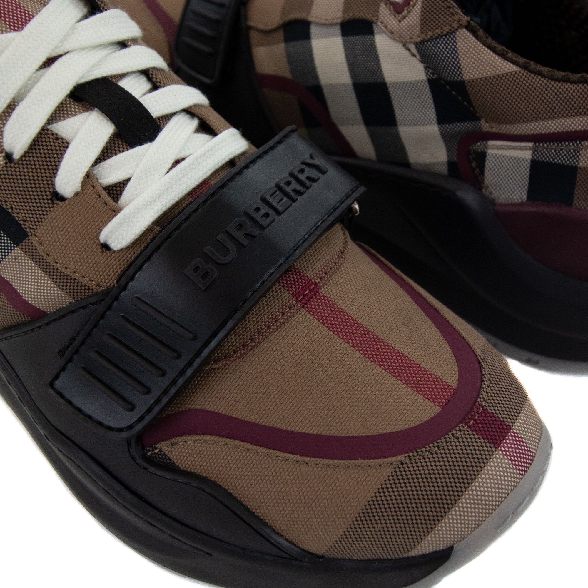 Burberry Ramsey Check Cotton Sneakers Birch Brown