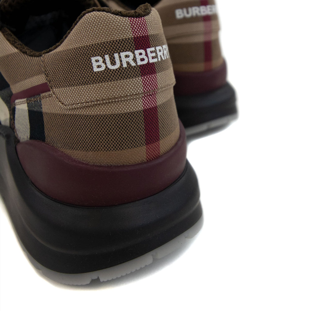 Burberry Ramsey Check Cotton Sneakers Birch Brown