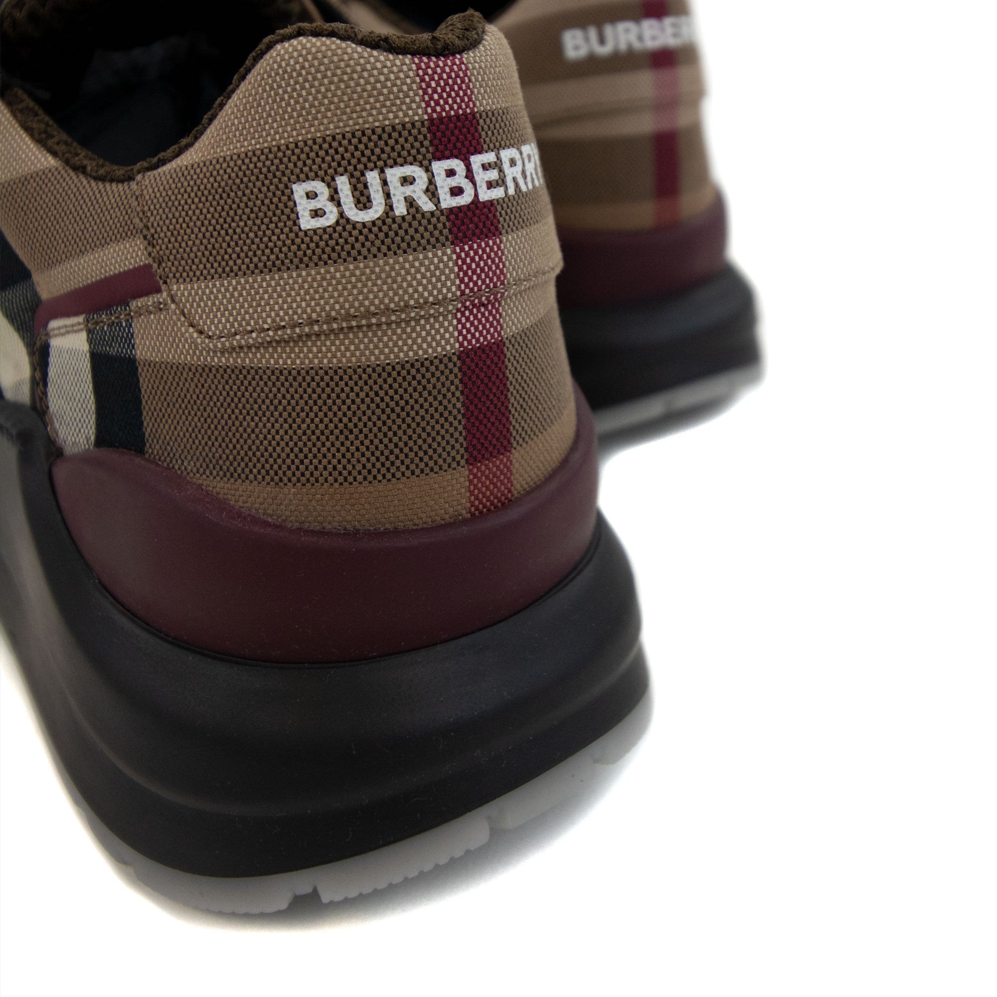 Burberry Ramsey Check Cotton Sneakers Birch Brown