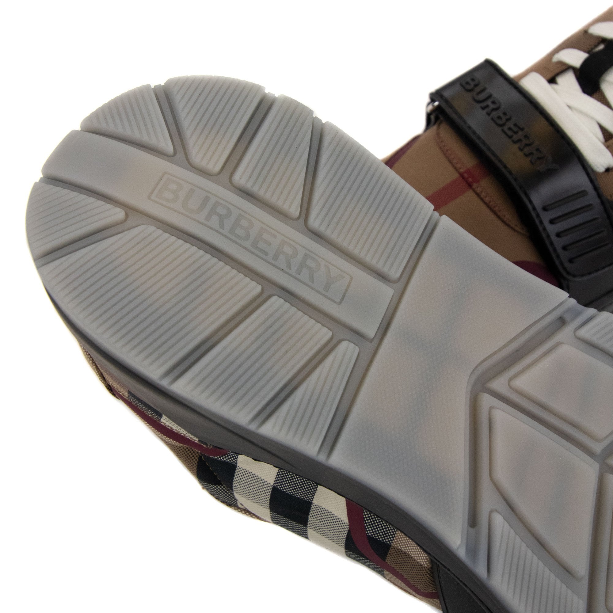 Burberry Ramsey Check Cotton Sneakers Birch Brown