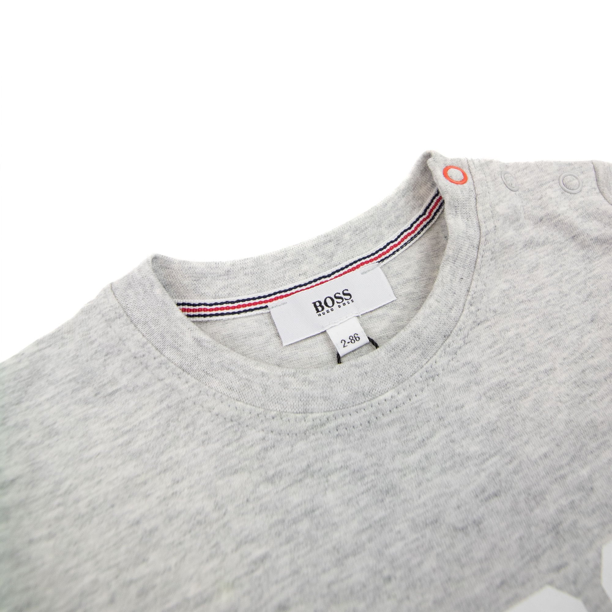 Hugo Boss Kids Contrast Logo Print T Shirt Grey