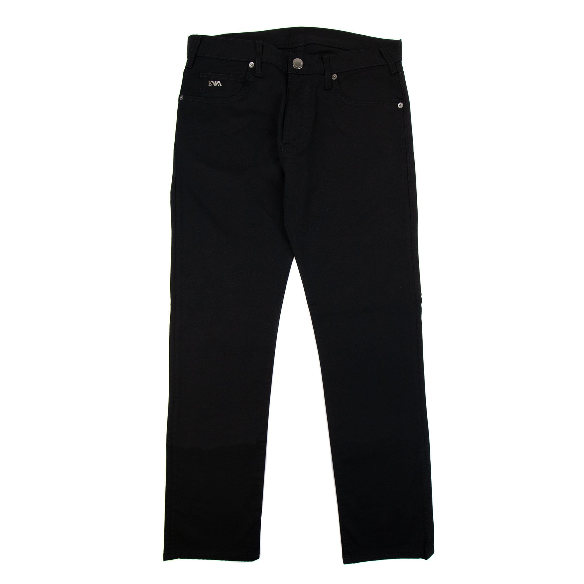 Emporio Armani J45 Regular Fit Stretch Gabardine Jean Black 999