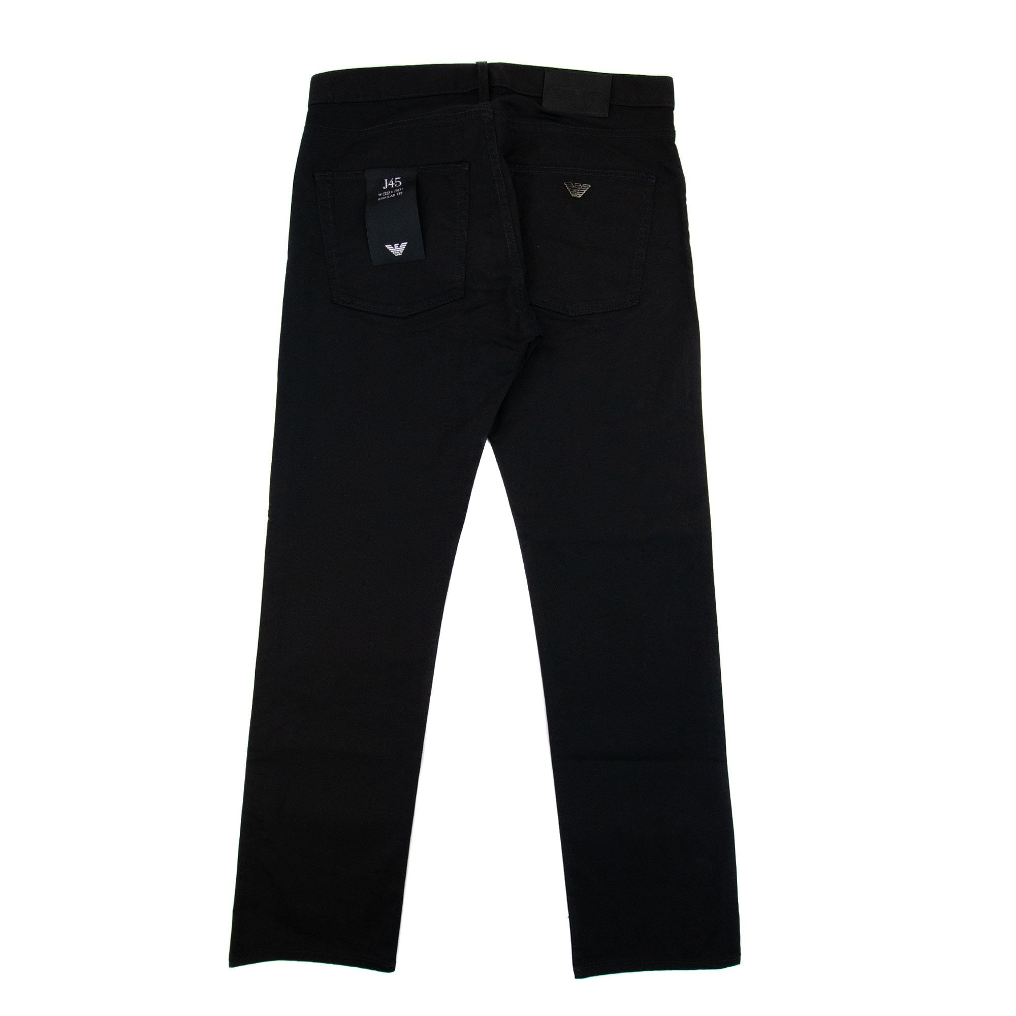 Emporio Armani J45 Regular Fit Stretch Gabardine Jean Black 999