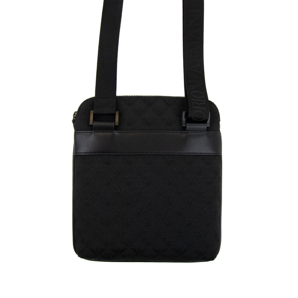 Emporio Armani Flat Woven Cross Body Bag Black