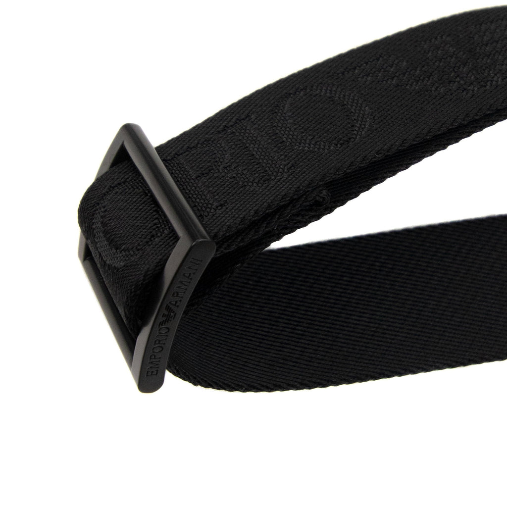 Emporio Armani Flat Woven Cross Body Bag Black