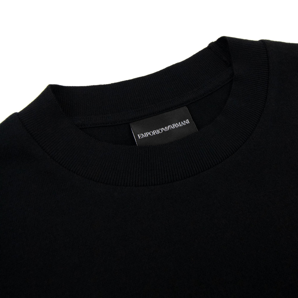 Emporio Armani Jacquard Logo Knit Trims T Shirt Black