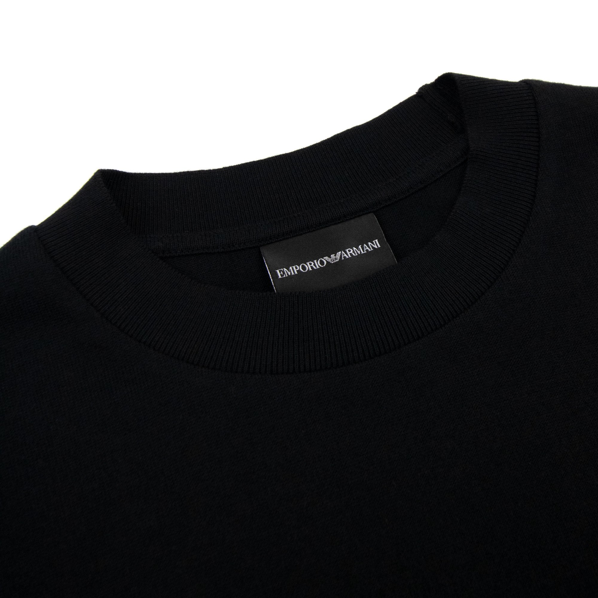 Emporio Armani Jacquard Logo Knit Trims T Shirt Black