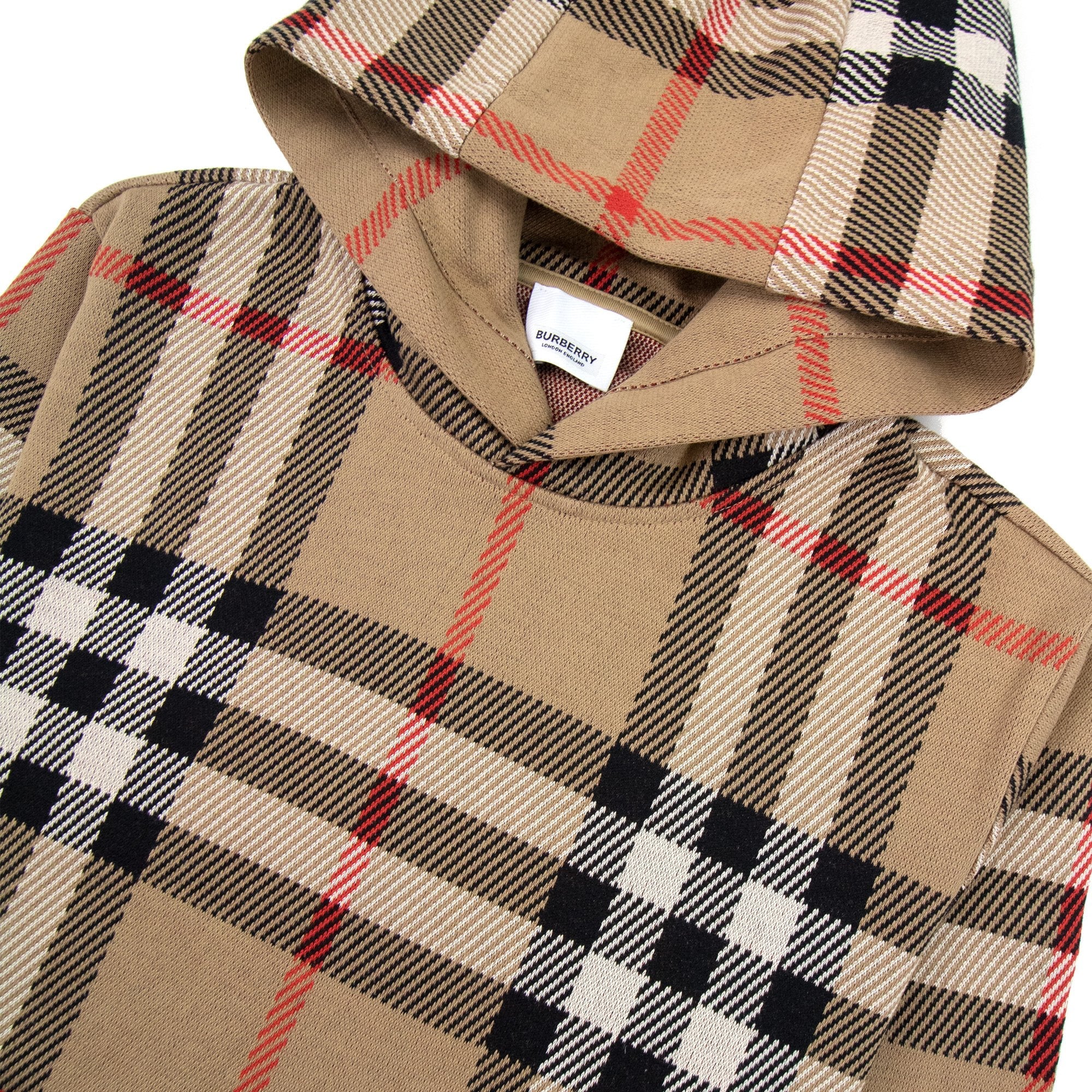 Burberry Check Cotton Jacquard Hoodie Archive Beige