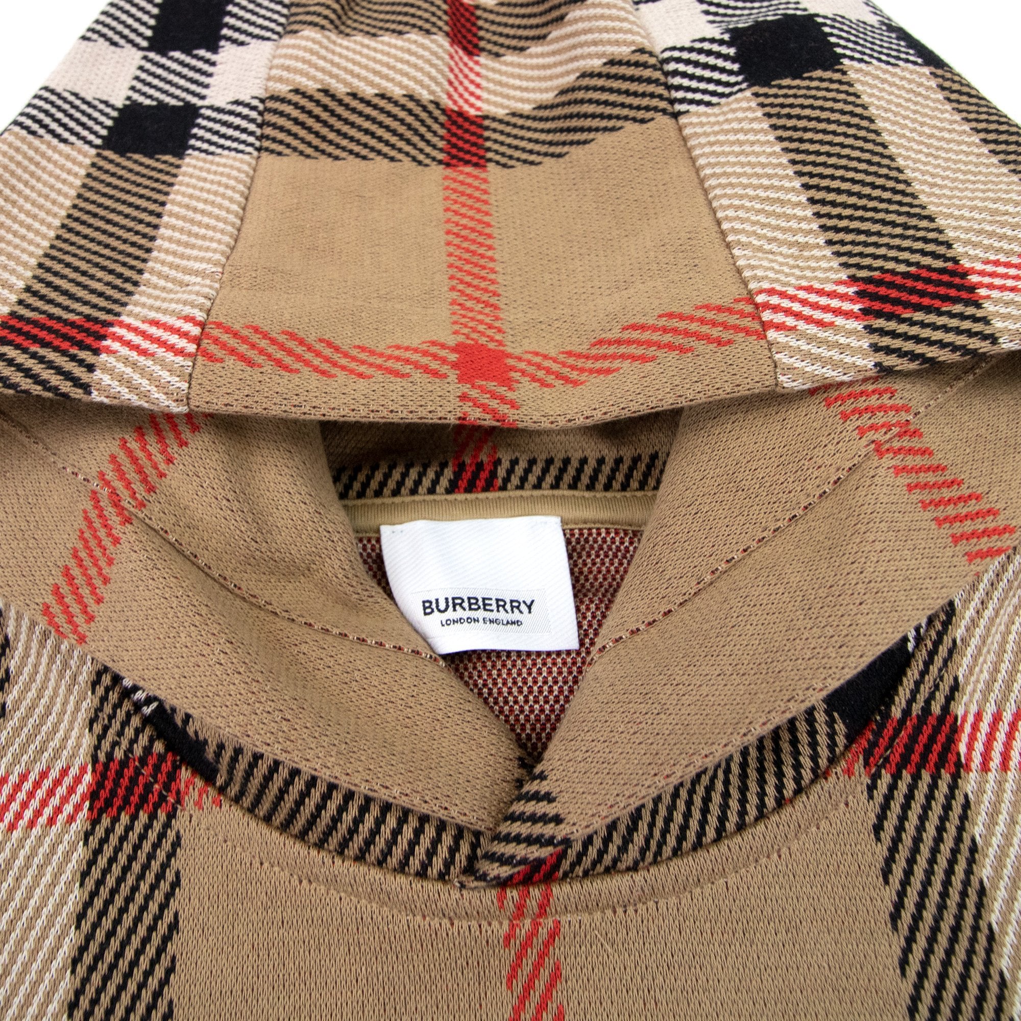 Burberry Check Cotton Jacquard Hoodie Archive Beige