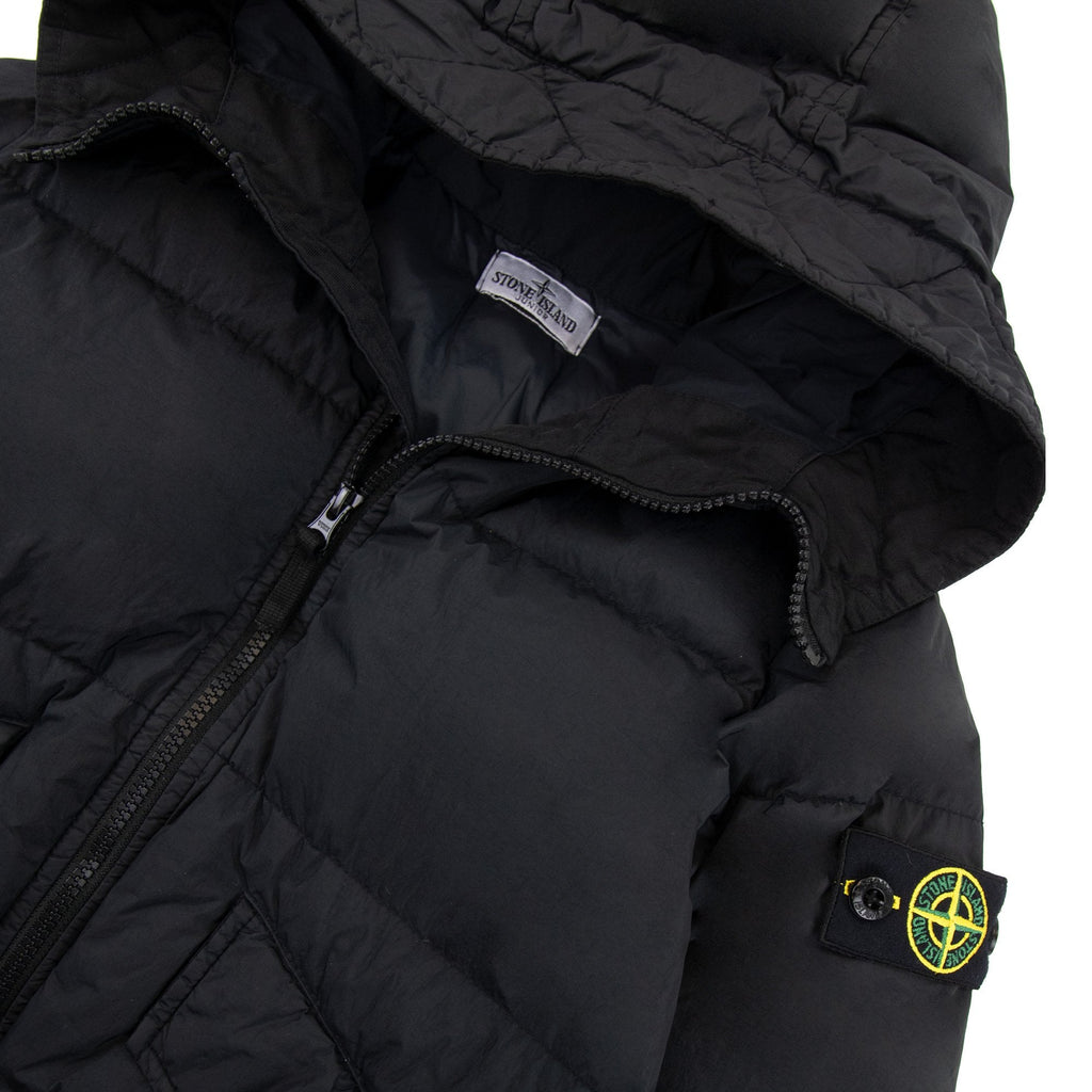 Stone Island Junior 402233 Garment Dyed Crinkle Reps R-ny Down Jacket Black V0029