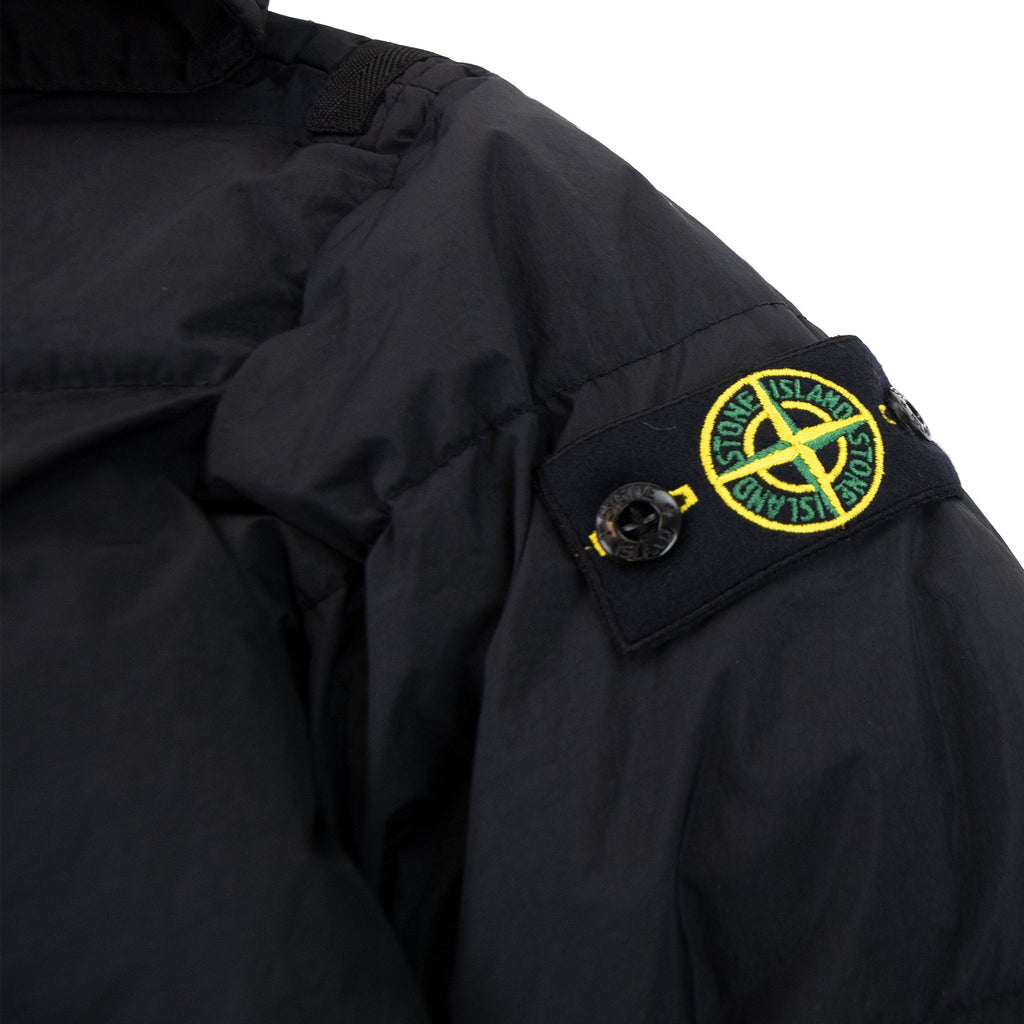 Stone Island Junior 402233 Garment Dyed Crinkle Reps R-ny Down Jacket Black V0029