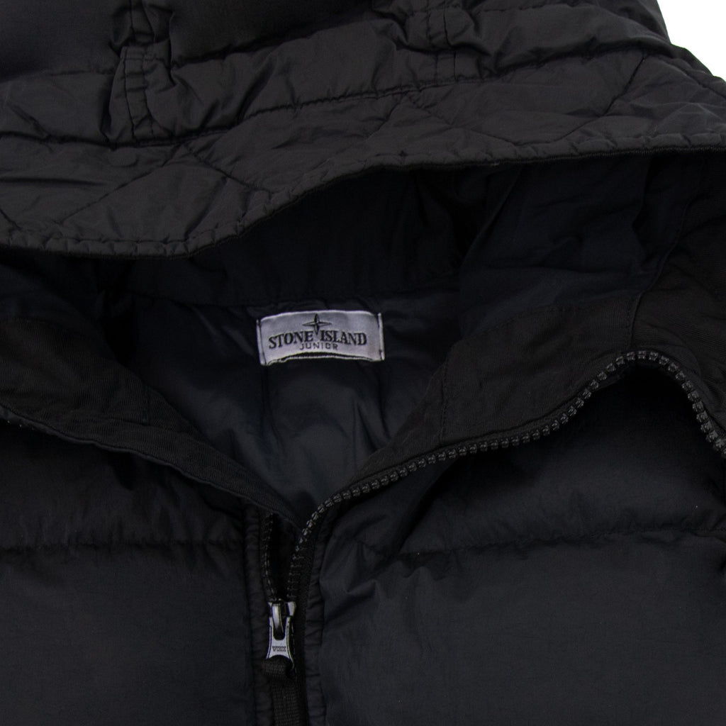 Stone Island Junior 402233 Garment Dyed Crinkle Reps R-ny Down Jacket Black V0029