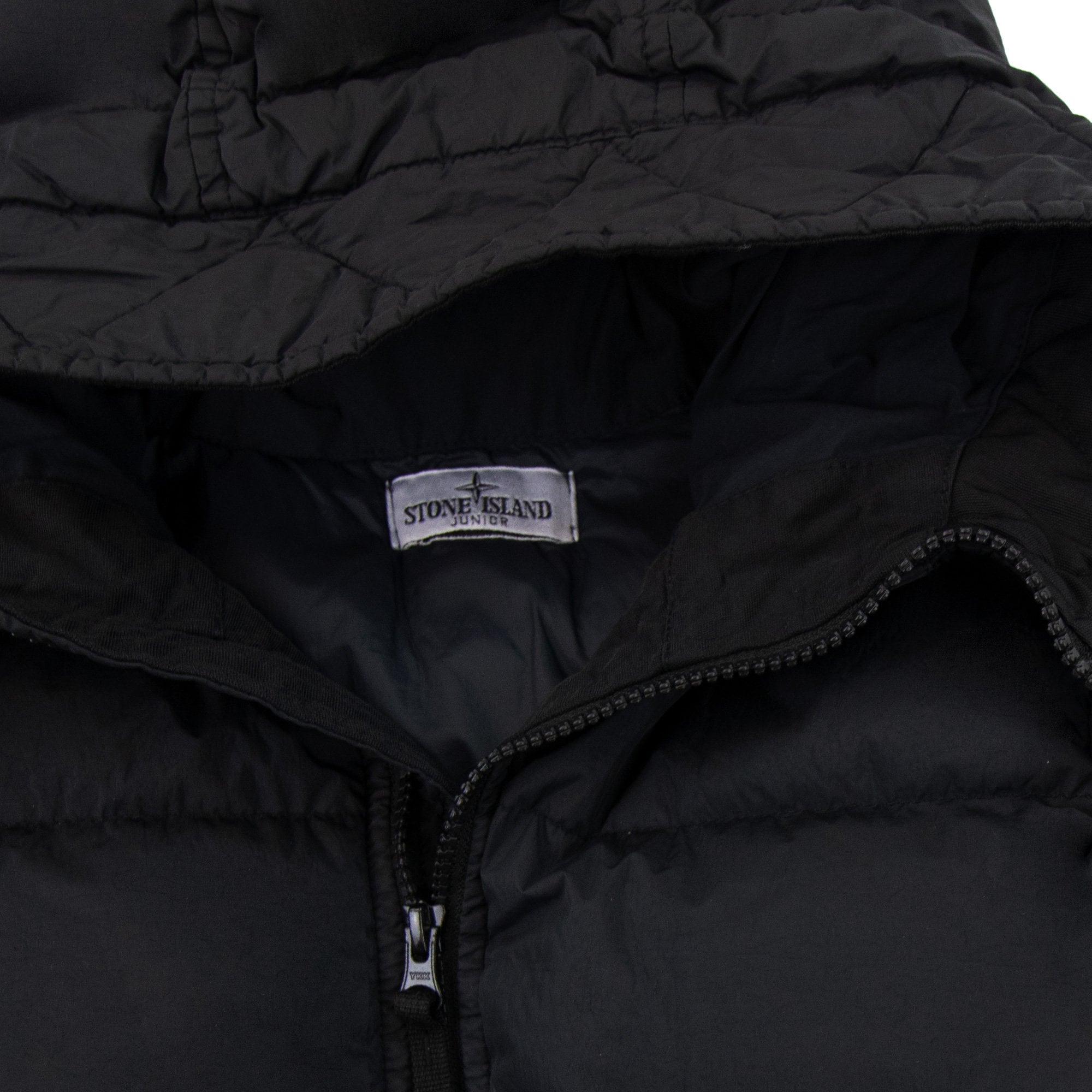 Stone Island Junior 402233 Garment Dyed Crinkle Reps R-ny Down Jacket Black V0029