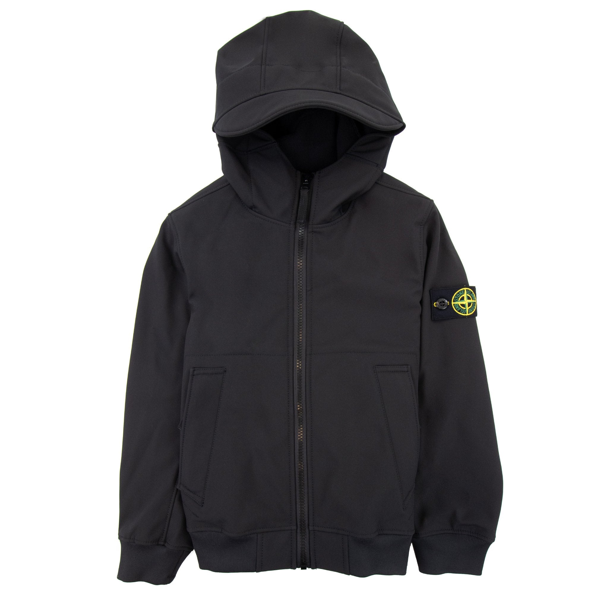 Stone Island Junior Q0122 R_e.dye  Technology Soft Shell Jacket Black V0029