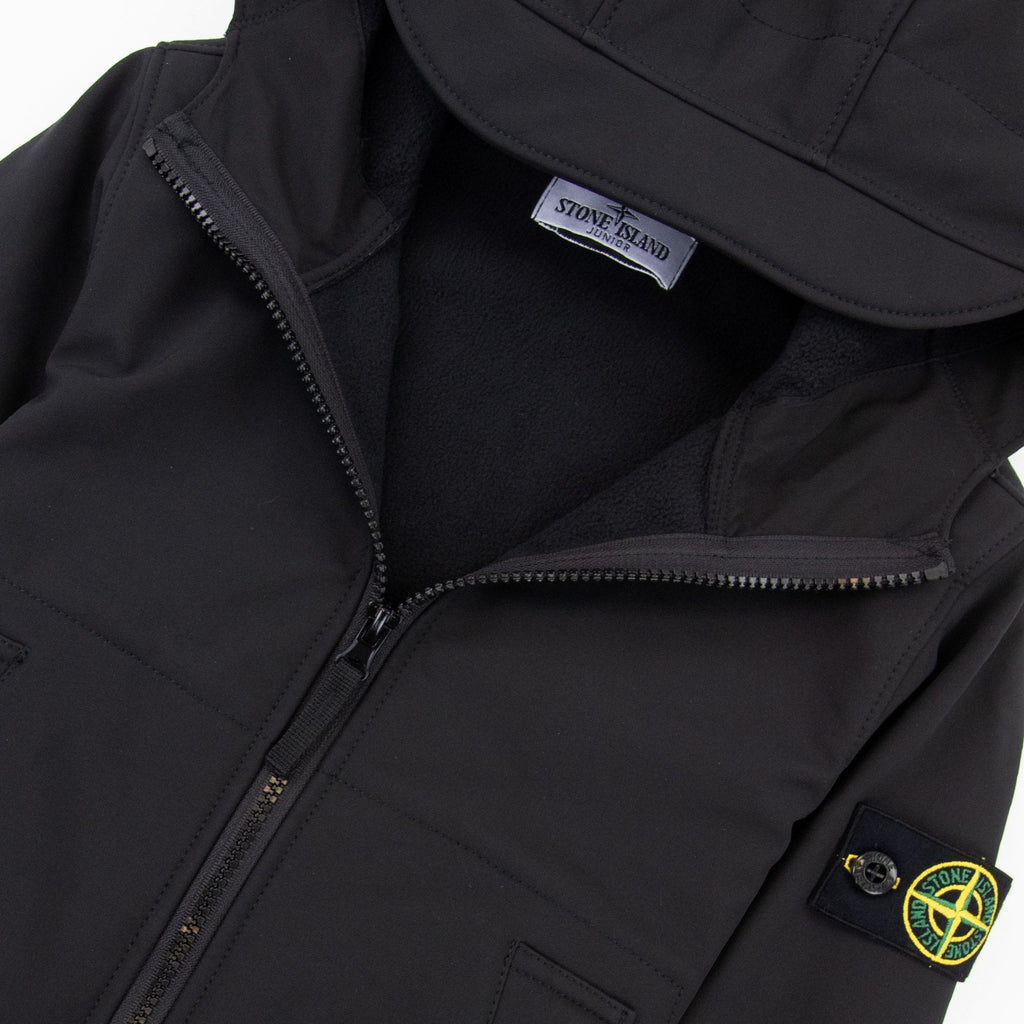 Stone Island Junior Q0122 R_e.dye  Technology Soft Shell Jacket Black V0029