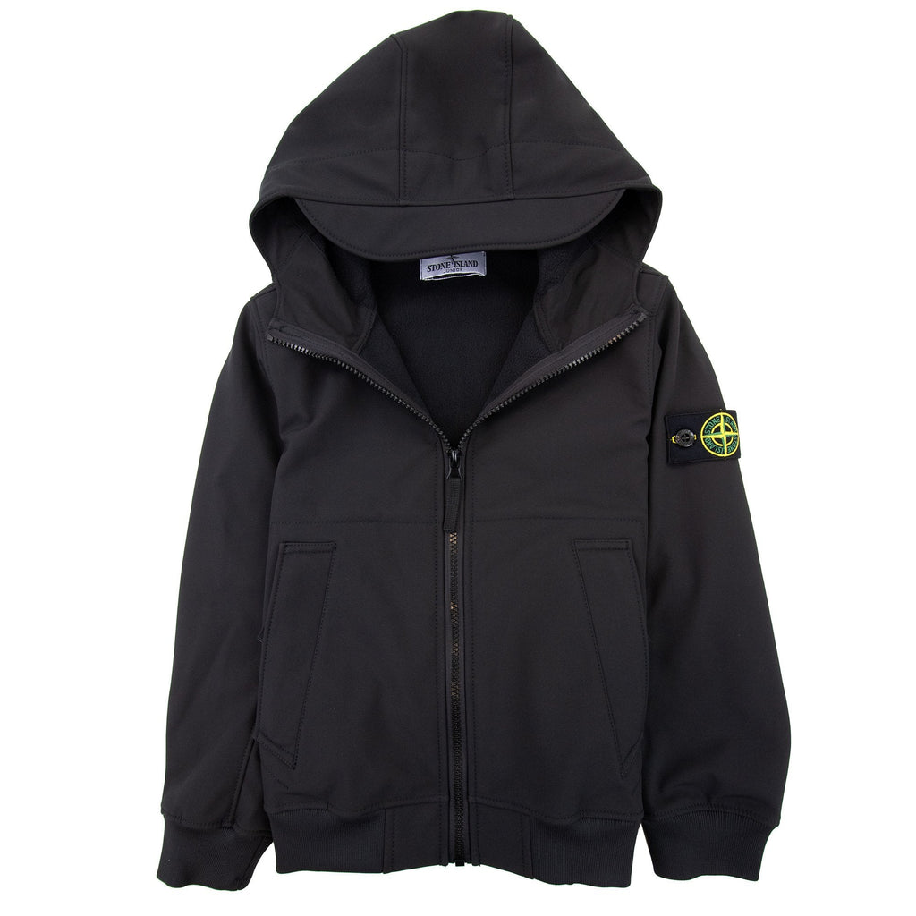 Stone Island Junior Q0122 R_e.dye  Technology Soft Shell Jacket Black V0029