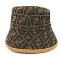 Fendi Ff Woven Fabric Bucket Hat Dark Brown