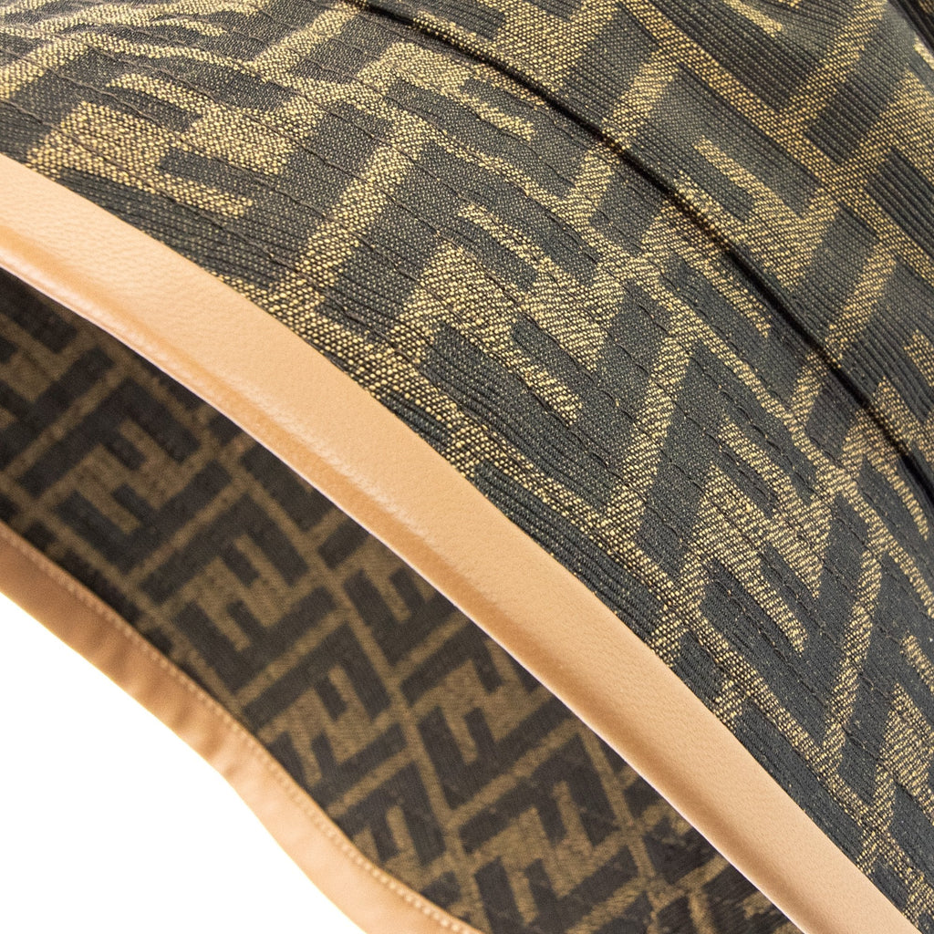 Fendi Ff Woven Fabric Bucket Hat Dark Brown