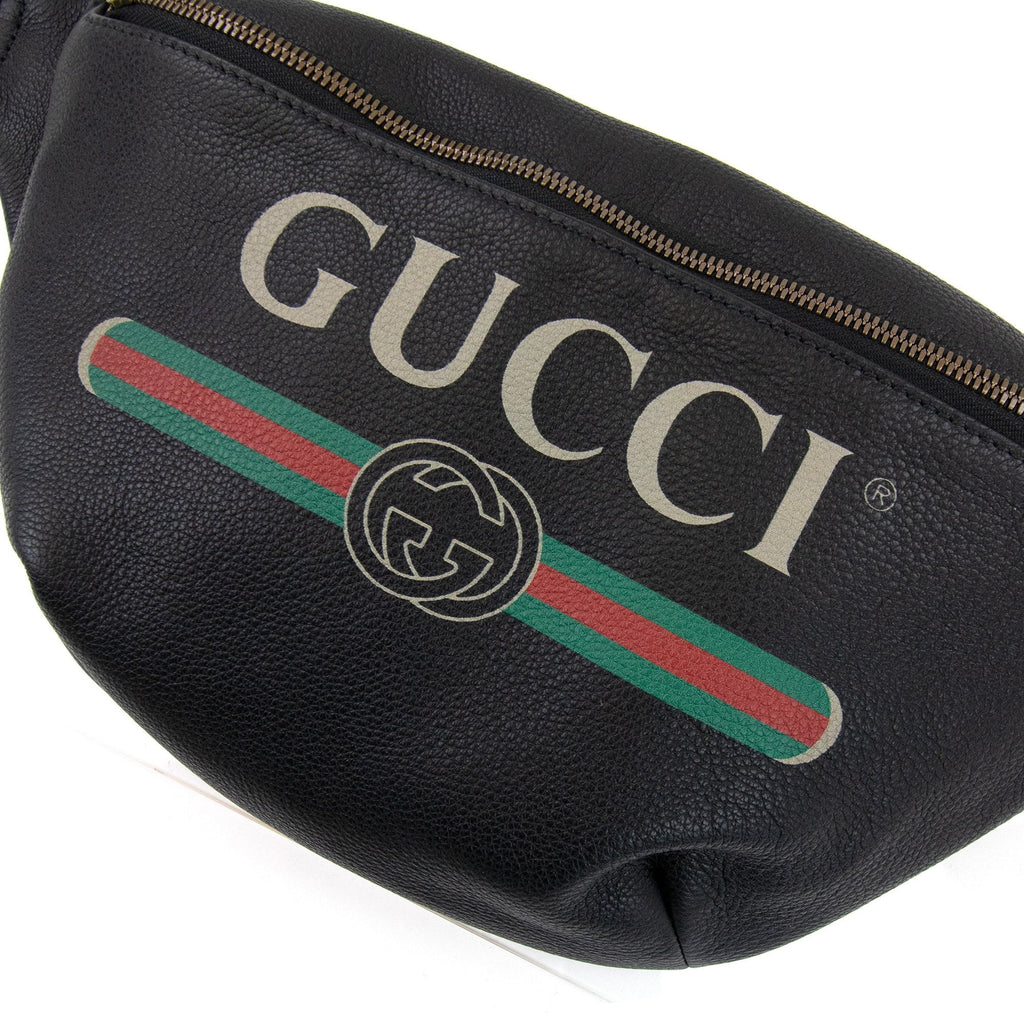 Gucci Logo Print Belt Bag Nero