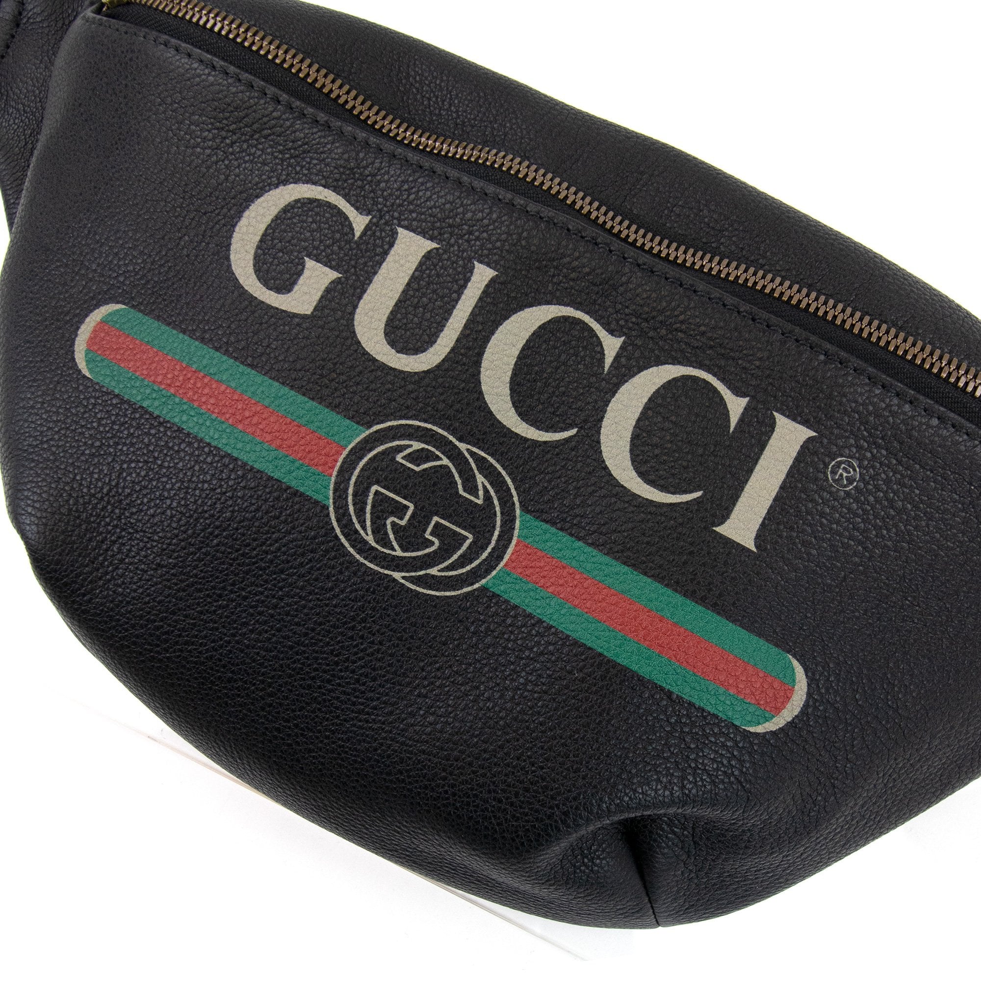 Gucci Logo Print Belt Bag Nero
