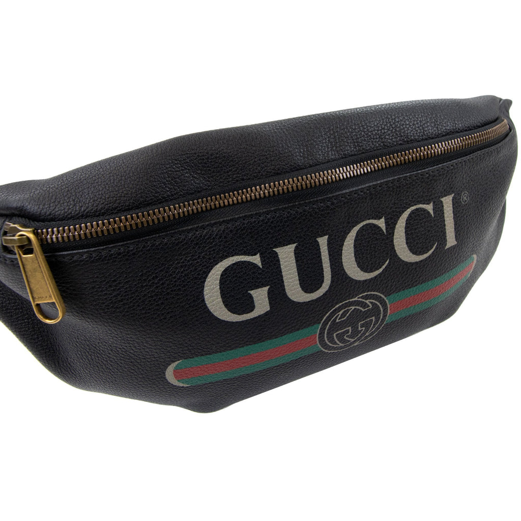 Gucci Logo Print Belt Bag Nero