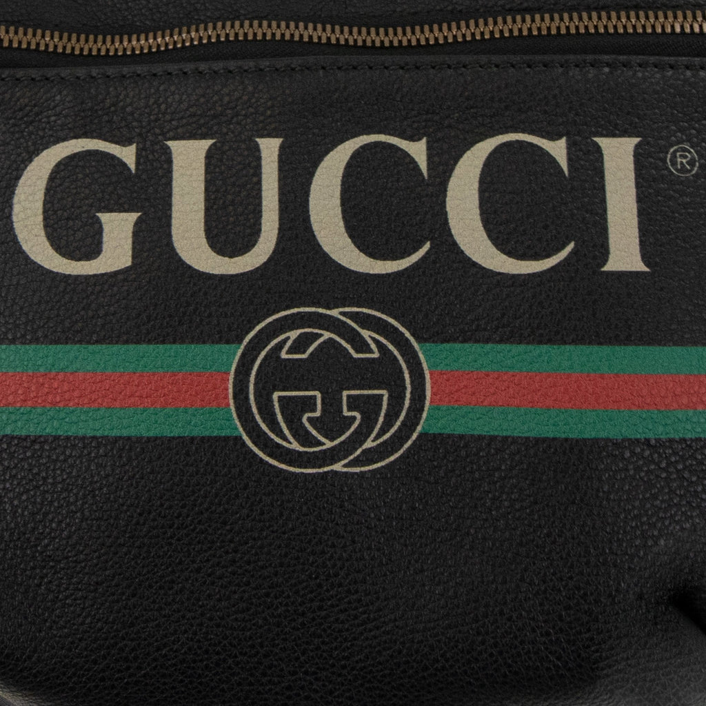 Gucci Logo Print Belt Bag Nero