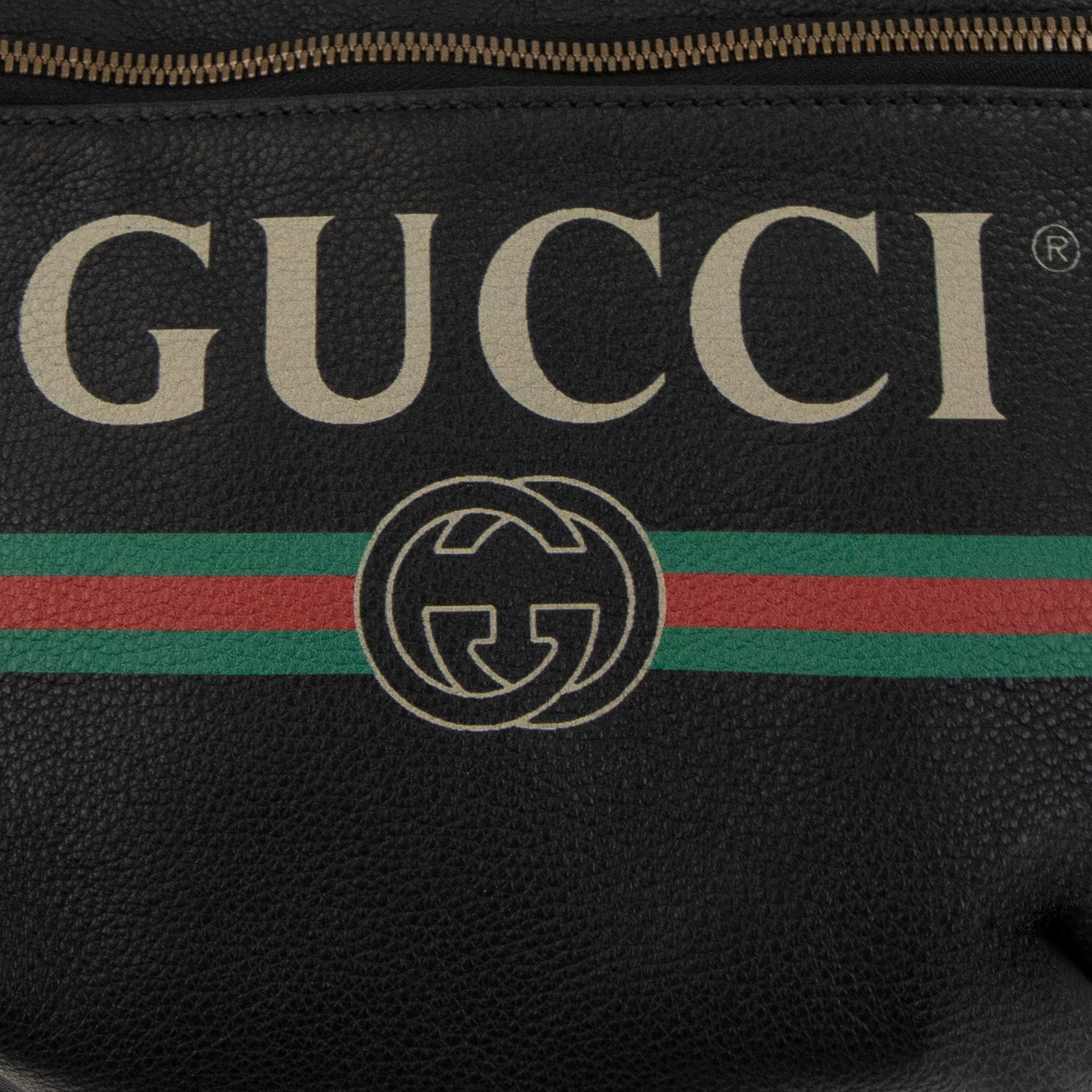Gucci Logo Print Belt Bag Nero